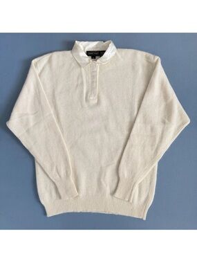 Vintage Renee Tener for Jeanne Pierre Lambswool Angora White Collared Sweater